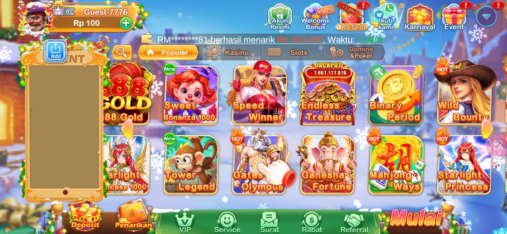 Daftar permainan slot populer di 8728 seperti Gates of Olympus, Mahjong Ways, dan lainnya.